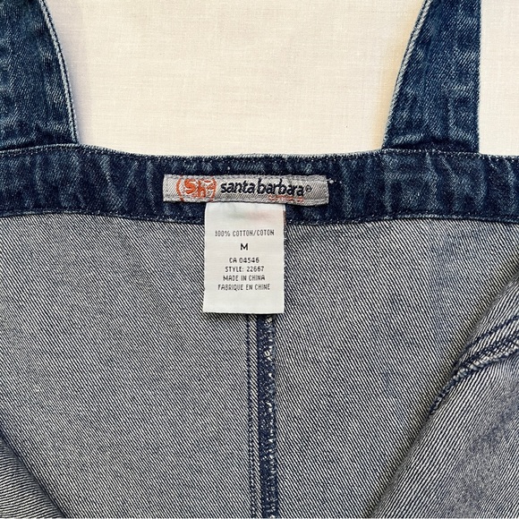 Santa Barbara Vintage 90’s Women’s Short Denim Jean Dress Medium - Picture 4 of 6